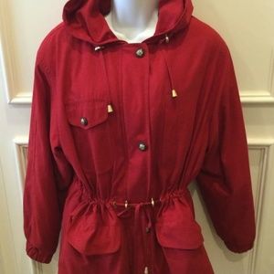 Women's Vintage Red Utility Jacket Small Petite